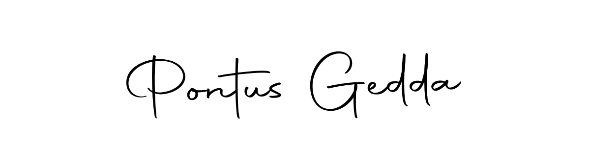 How to make Pontus Gedda name signature. Use Autography-DOLnW style for creating short signs online. This is the latest handwritten sign. Pontus Gedda signature style 10 images and pictures png