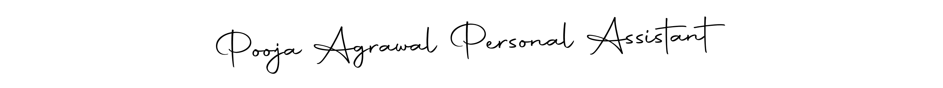 Pooja Agrawal Personal Assistant stylish signature style. Best Handwritten Sign (Autography-DOLnW) for my name. Handwritten Signature Collection Ideas for my name Pooja Agrawal Personal Assistant. Pooja Agrawal Personal Assistant signature style 10 images and pictures png