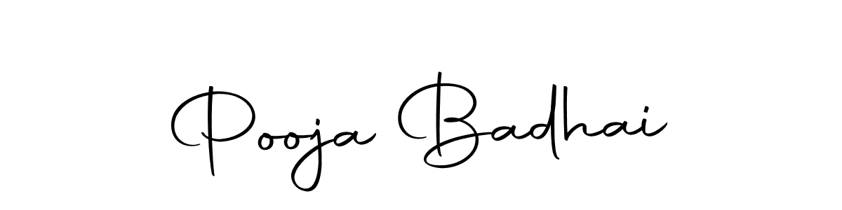 Design your own signature with our free online signature maker. With this signature software, you can create a handwritten (Autography-DOLnW) signature for name Pooja Badhai. Pooja Badhai signature style 10 images and pictures png