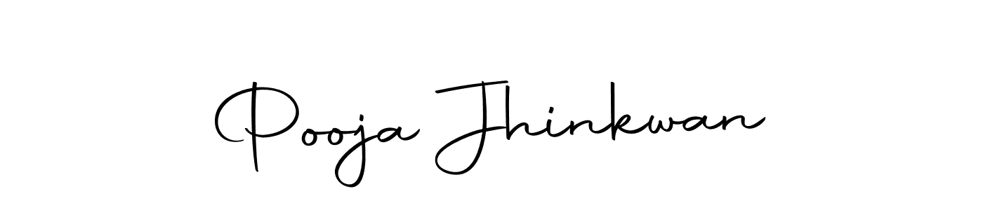 How to make Pooja Jhinkwan name signature. Use Autography-DOLnW style for creating short signs online. This is the latest handwritten sign. Pooja Jhinkwan signature style 10 images and pictures png