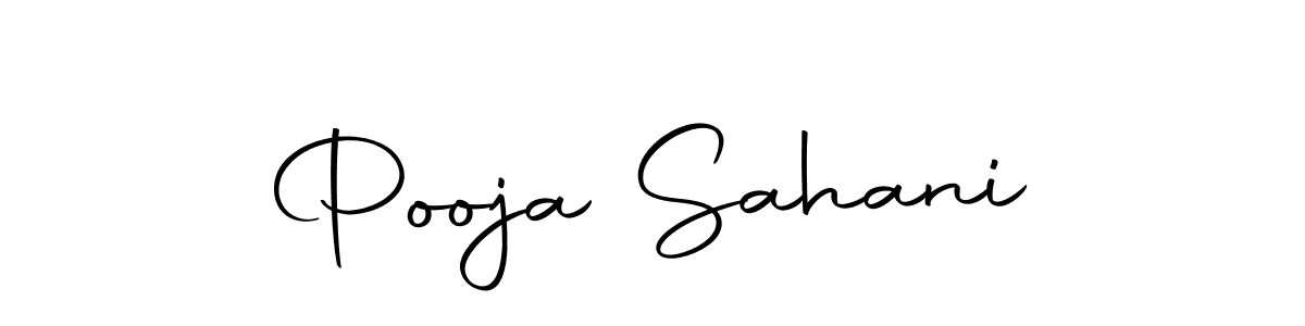 How to make Pooja Sahani name signature. Use Autography-DOLnW style for creating short signs online. This is the latest handwritten sign. Pooja Sahani signature style 10 images and pictures png