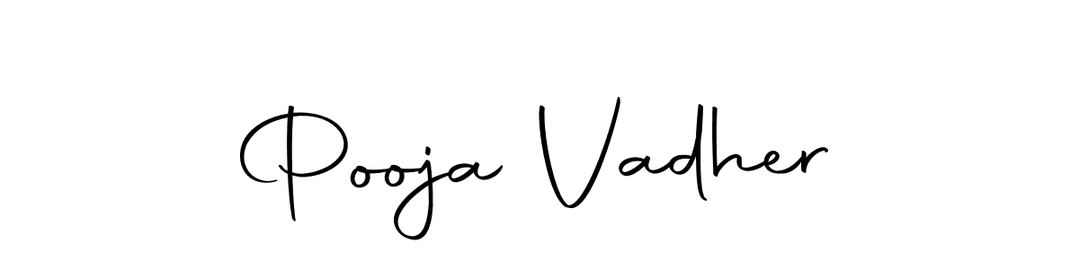 How to make Pooja Vadher name signature. Use Autography-DOLnW style for creating short signs online. This is the latest handwritten sign. Pooja Vadher signature style 10 images and pictures png