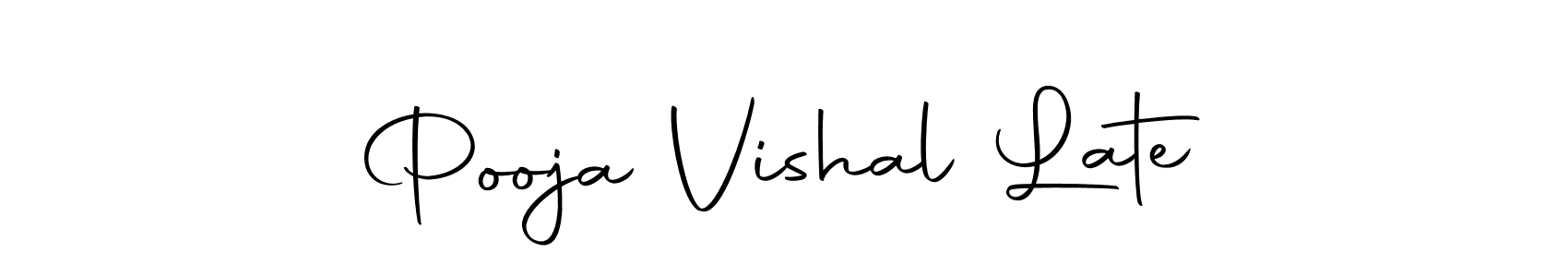 You should practise on your own different ways (Autography-DOLnW) to write your name (Pooja Vishal Late) in signature. don't let someone else do it for you. Pooja Vishal Late signature style 10 images and pictures png