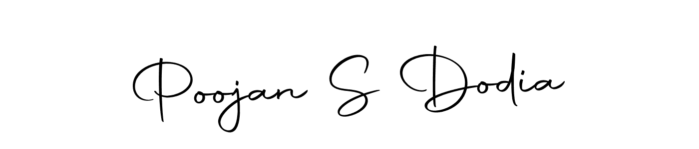 How to make Poojan S Dodia name signature. Use Autography-DOLnW style for creating short signs online. This is the latest handwritten sign. Poojan S Dodia signature style 10 images and pictures png