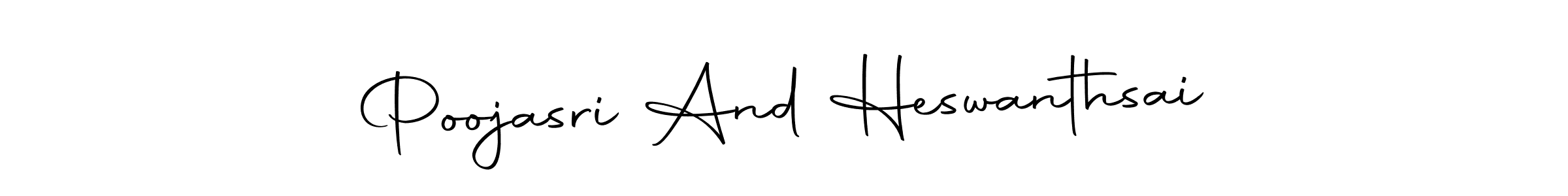 You can use this online signature creator to create a handwritten signature for the name Poojasri And Heswanthsai. This is the best online autograph maker. Poojasri And Heswanthsai signature style 10 images and pictures png