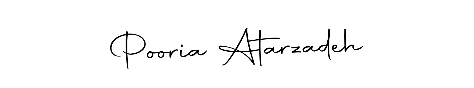 The best way (Autography-DOLnW) to make a short signature is to pick only two or three words in your name. The name Pooria Atarzadeh include a total of six letters. For converting this name. Pooria Atarzadeh signature style 10 images and pictures png
