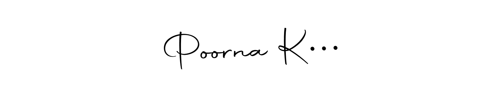 You should practise on your own different ways (Autography-DOLnW) to write your name (Poorna K•••) in signature. don't let someone else do it for you. Poorna K••• signature style 10 images and pictures png