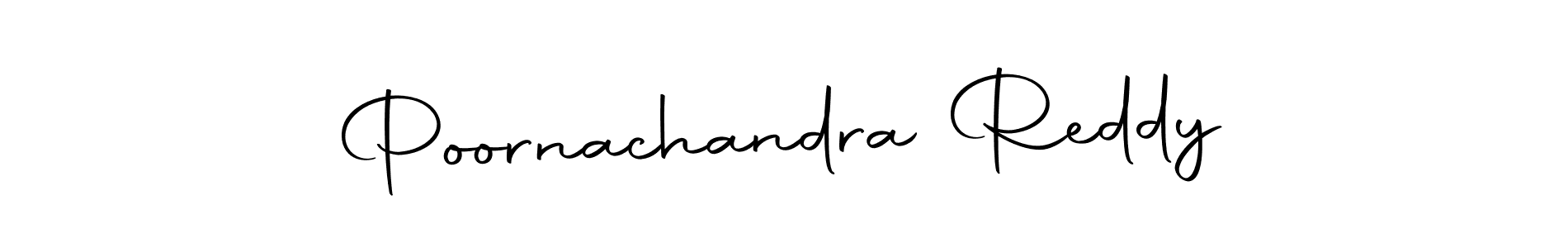 Use a signature maker to create a handwritten signature online. With this signature software, you can design (Autography-DOLnW) your own signature for name Poornachandra Reddy. Poornachandra Reddy signature style 10 images and pictures png