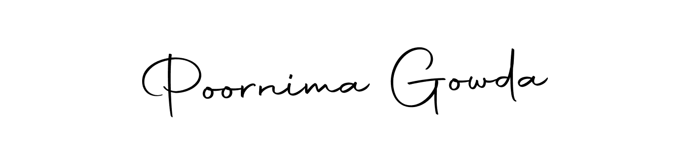 You can use this online signature creator to create a handwritten signature for the name Poornima Gowda. This is the best online autograph maker. Poornima Gowda signature style 10 images and pictures png