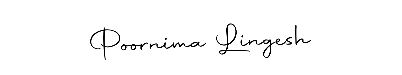 The best way (Autography-DOLnW) to make a short signature is to pick only two or three words in your name. The name Poornima Lingesh include a total of six letters. For converting this name. Poornima Lingesh signature style 10 images and pictures png