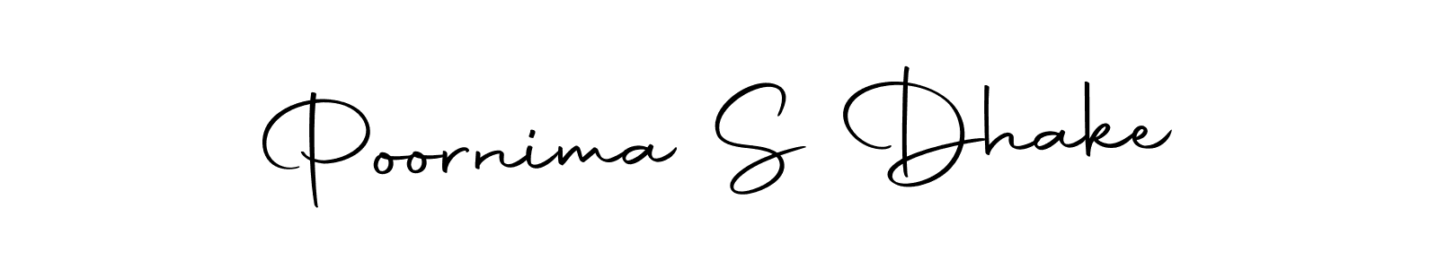 Also we have Poornima S Dhake name is the best signature style. Create professional handwritten signature collection using Autography-DOLnW autograph style. Poornima S Dhake signature style 10 images and pictures png