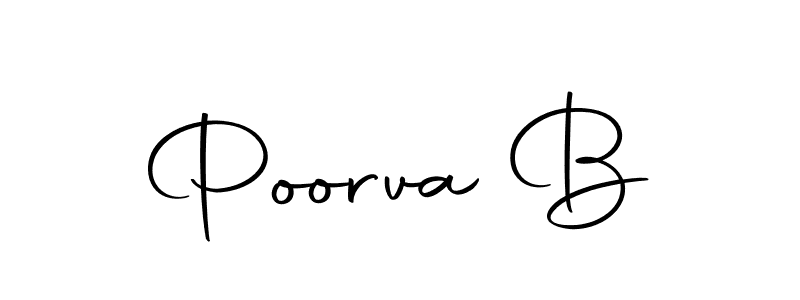 Make a beautiful signature design for name Poorva B. With this signature (Autography-DOLnW) style, you can create a handwritten signature for free. Poorva B signature style 10 images and pictures png