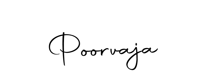 How to make Poorvaja name signature. Use Autography-DOLnW style for creating short signs online. This is the latest handwritten sign. Poorvaja signature style 10 images and pictures png