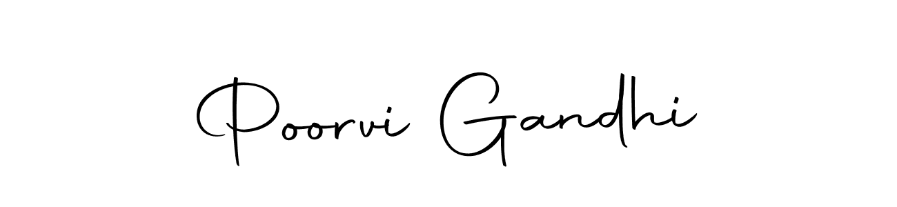 Create a beautiful signature design for name Poorvi Gandhi. With this signature (Autography-DOLnW) fonts, you can make a handwritten signature for free. Poorvi Gandhi signature style 10 images and pictures png