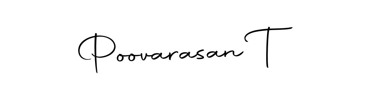 The best way (Autography-DOLnW) to make a short signature is to pick only two or three words in your name. The name Poovarasan T include a total of six letters. For converting this name. Poovarasan T signature style 10 images and pictures png