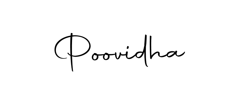 Create a beautiful signature design for name Poovidha. With this signature (Autography-DOLnW) fonts, you can make a handwritten signature for free. Poovidha signature style 10 images and pictures png