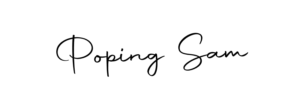 You should practise on your own different ways (Autography-DOLnW) to write your name (Poping Sam) in signature. don't let someone else do it for you. Poping Sam signature style 10 images and pictures png