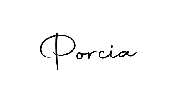 Use a signature maker to create a handwritten signature online. With this signature software, you can design (Autography-DOLnW) your own signature for name Porcia. Porcia signature style 10 images and pictures png