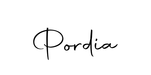 Use a signature maker to create a handwritten signature online. With this signature software, you can design (Autography-DOLnW) your own signature for name Pordia. Pordia signature style 10 images and pictures png