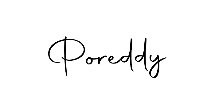 Design your own signature with our free online signature maker. With this signature software, you can create a handwritten (Autography-DOLnW) signature for name Poreddy. Poreddy signature style 10 images and pictures png