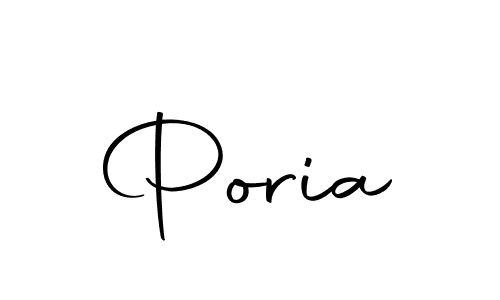 Use a signature maker to create a handwritten signature online. With this signature software, you can design (Autography-DOLnW) your own signature for name Poria. Poria signature style 10 images and pictures png