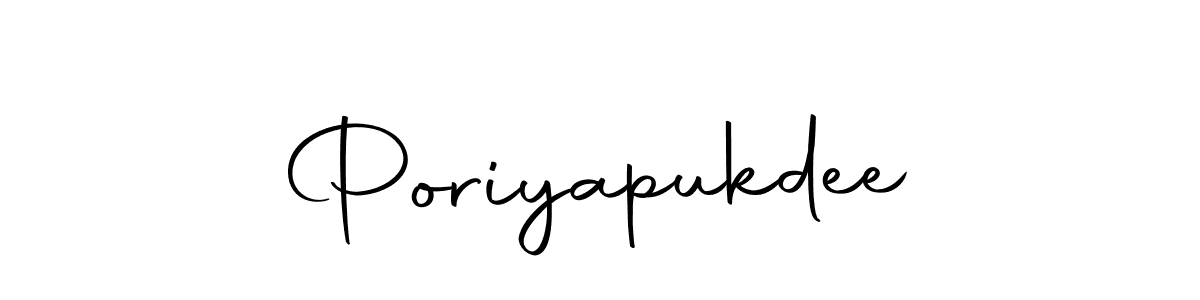 How to make Poriyapukdee name signature. Use Autography-DOLnW style for creating short signs online. This is the latest handwritten sign. Poriyapukdee signature style 10 images and pictures png