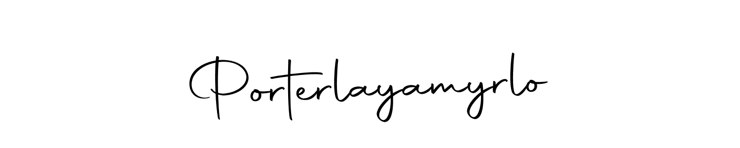 How to make Porterlayamyrlo name signature. Use Autography-DOLnW style for creating short signs online. This is the latest handwritten sign. Porterlayamyrlo signature style 10 images and pictures png