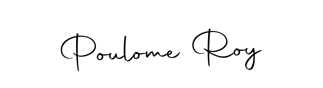 How to make Poulome Roy name signature. Use Autography-DOLnW style for creating short signs online. This is the latest handwritten sign. Poulome Roy signature style 10 images and pictures png