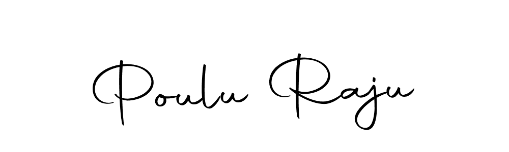 How to make Poulu Raju name signature. Use Autography-DOLnW style for creating short signs online. This is the latest handwritten sign. Poulu Raju signature style 10 images and pictures png