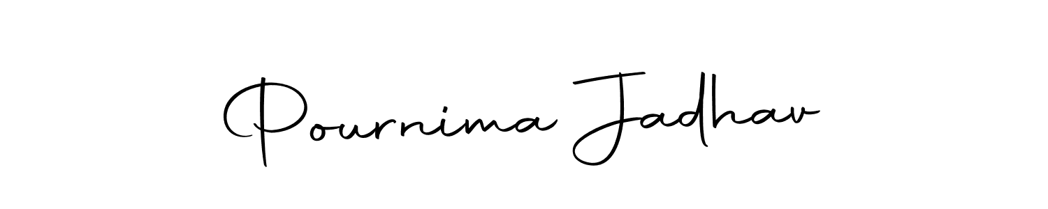 The best way (Autography-DOLnW) to make a short signature is to pick only two or three words in your name. The name Pournima Jadhav include a total of six letters. For converting this name. Pournima Jadhav signature style 10 images and pictures png
