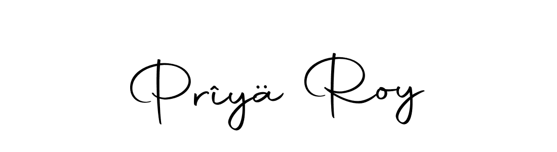 How to make Prîyä Roy name signature. Use Autography-DOLnW style for creating short signs online. This is the latest handwritten sign. Prîyä Roy signature style 10 images and pictures png