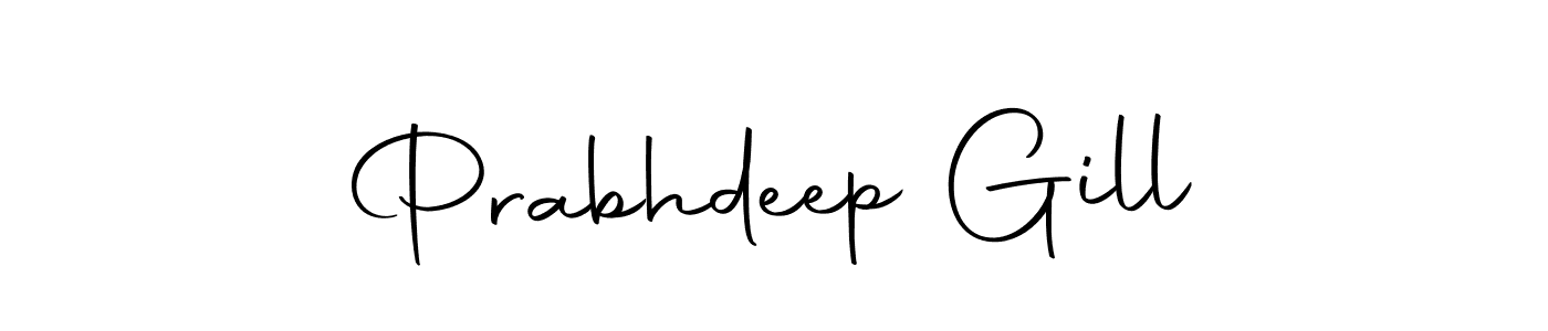 How to make Prabhdeep Gill name signature. Use Autography-DOLnW style for creating short signs online. This is the latest handwritten sign. Prabhdeep Gill signature style 10 images and pictures png