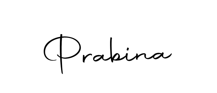 Use a signature maker to create a handwritten signature online. With this signature software, you can design (Autography-DOLnW) your own signature for name Prabina. Prabina signature style 10 images and pictures png