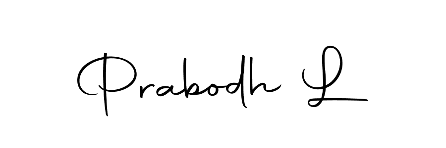 Use a signature maker to create a handwritten signature online. With this signature software, you can design (Autography-DOLnW) your own signature for name Prabodh L. Prabodh L signature style 10 images and pictures png