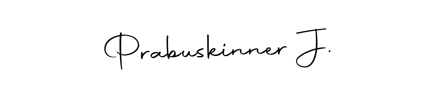 Use a signature maker to create a handwritten signature online. With this signature software, you can design (Autography-DOLnW) your own signature for name Prabuskinner J.. Prabuskinner J. signature style 10 images and pictures png