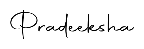 The Autography-DOLnW typeface gives name Pradeeksha a refined look. Suitable for certificates, diplomas, and official verification. Pradeeksha signature style 10 images and pictures png