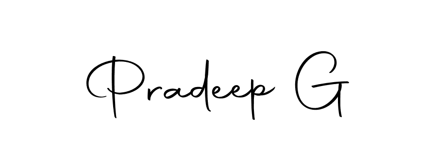 Create a beautiful signature design for name Pradeep G. With this signature (Autography-DOLnW) fonts, you can make a handwritten signature for free. Pradeep G signature style 10 images and pictures png