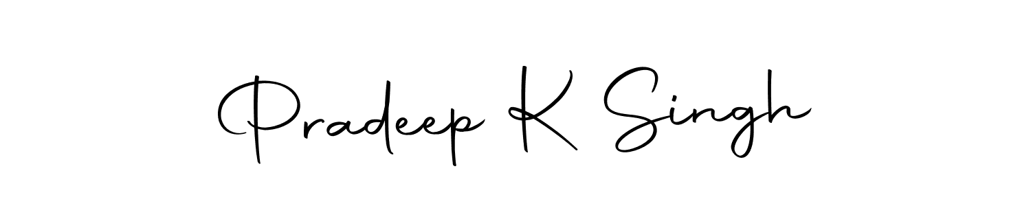 How to make Pradeep K Singh name signature. Use Autography-DOLnW style for creating short signs online. This is the latest handwritten sign. Pradeep K Singh signature style 10 images and pictures png