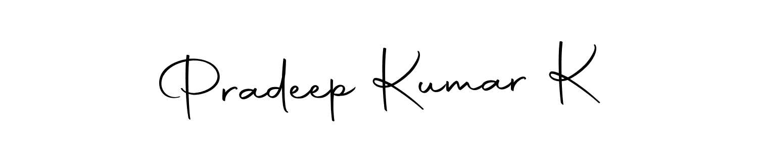 if you are searching for the best signature style for your name Pradeep Kumar K. so please give up your signature search. here we have designed multiple signature styles  using Autography-DOLnW. Pradeep Kumar K signature style 10 images and pictures png