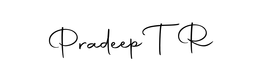 You should practise on your own different ways (Autography-DOLnW) to write your name (Pradeep T R) in signature. don't let someone else do it for you. Pradeep T R signature style 10 images and pictures png