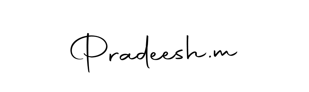 Design your own signature with our free online signature maker. With this signature software, you can create a handwritten (Autography-DOLnW) signature for name Pradeesh.m. Pradeesh.m signature style 10 images and pictures png