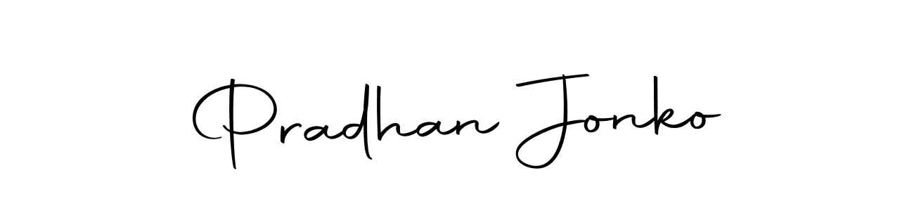 How to make Pradhan Jonko name signature. Use Autography-DOLnW style for creating short signs online. This is the latest handwritten sign. Pradhan Jonko signature style 10 images and pictures png