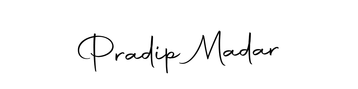 How to make Pradip Madar name signature. Use Autography-DOLnW style for creating short signs online. This is the latest handwritten sign. Pradip Madar signature style 10 images and pictures png