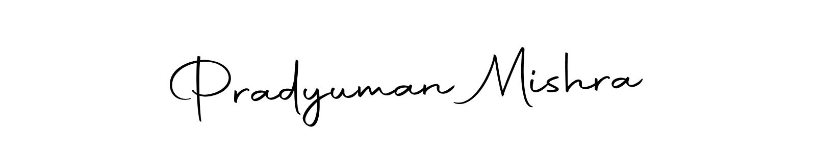 How to make Pradyuman Mishra name signature. Use Autography-DOLnW style for creating short signs online. This is the latest handwritten sign. Pradyuman Mishra signature style 10 images and pictures png