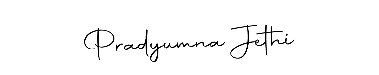 How to make Pradyumna Jethi name signature. Use Autography-DOLnW style for creating short signs online. This is the latest handwritten sign. Pradyumna Jethi signature style 10 images and pictures png