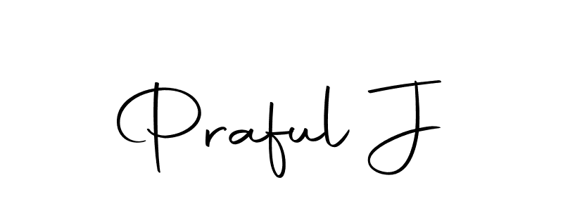 Design your own signature with our free online signature maker. With this signature software, you can create a handwritten (Autography-DOLnW) signature for name Praful J. Praful J signature style 10 images and pictures png