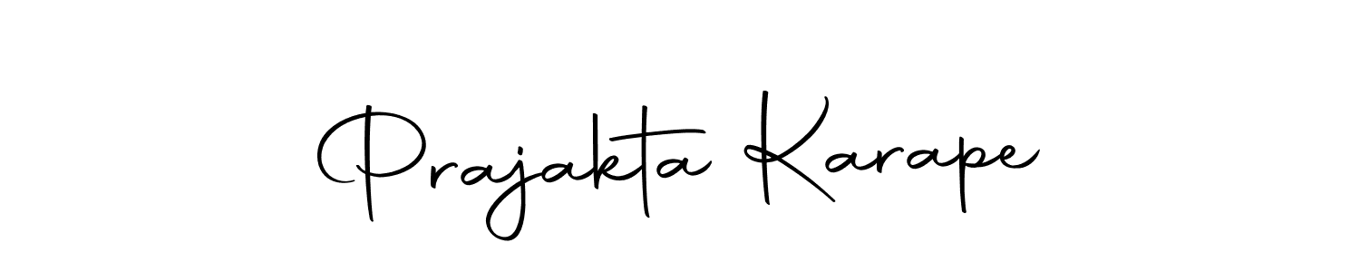 Make a short Prajakta Karape signature style. Manage your documents anywhere anytime using Autography-DOLnW. Create and add eSignatures, submit forms, share and send files easily. Prajakta Karape signature style 10 images and pictures png