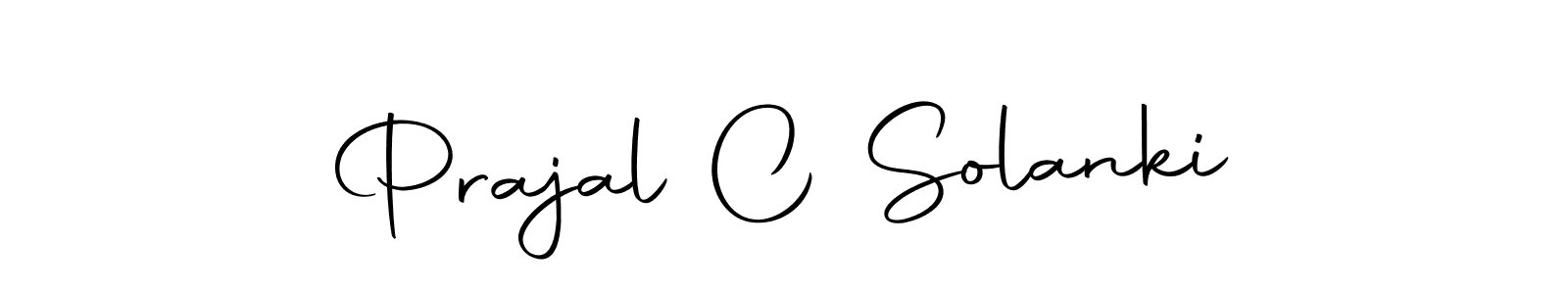 How to make Prajal C Solanki name signature. Use Autography-DOLnW style for creating short signs online. This is the latest handwritten sign. Prajal C Solanki signature style 10 images and pictures png
