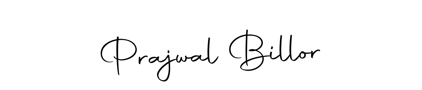 How to make Prajwal Billor name signature. Use Autography-DOLnW style for creating short signs online. This is the latest handwritten sign. Prajwal Billor signature style 10 images and pictures png