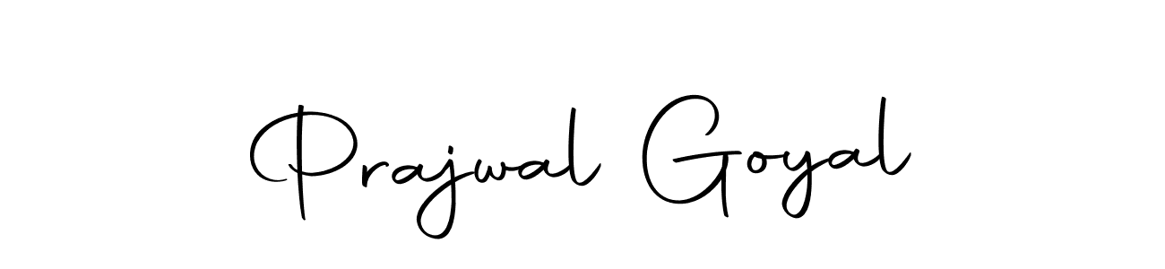 How to make Prajwal Goyal name signature. Use Autography-DOLnW style for creating short signs online. This is the latest handwritten sign. Prajwal Goyal signature style 10 images and pictures png